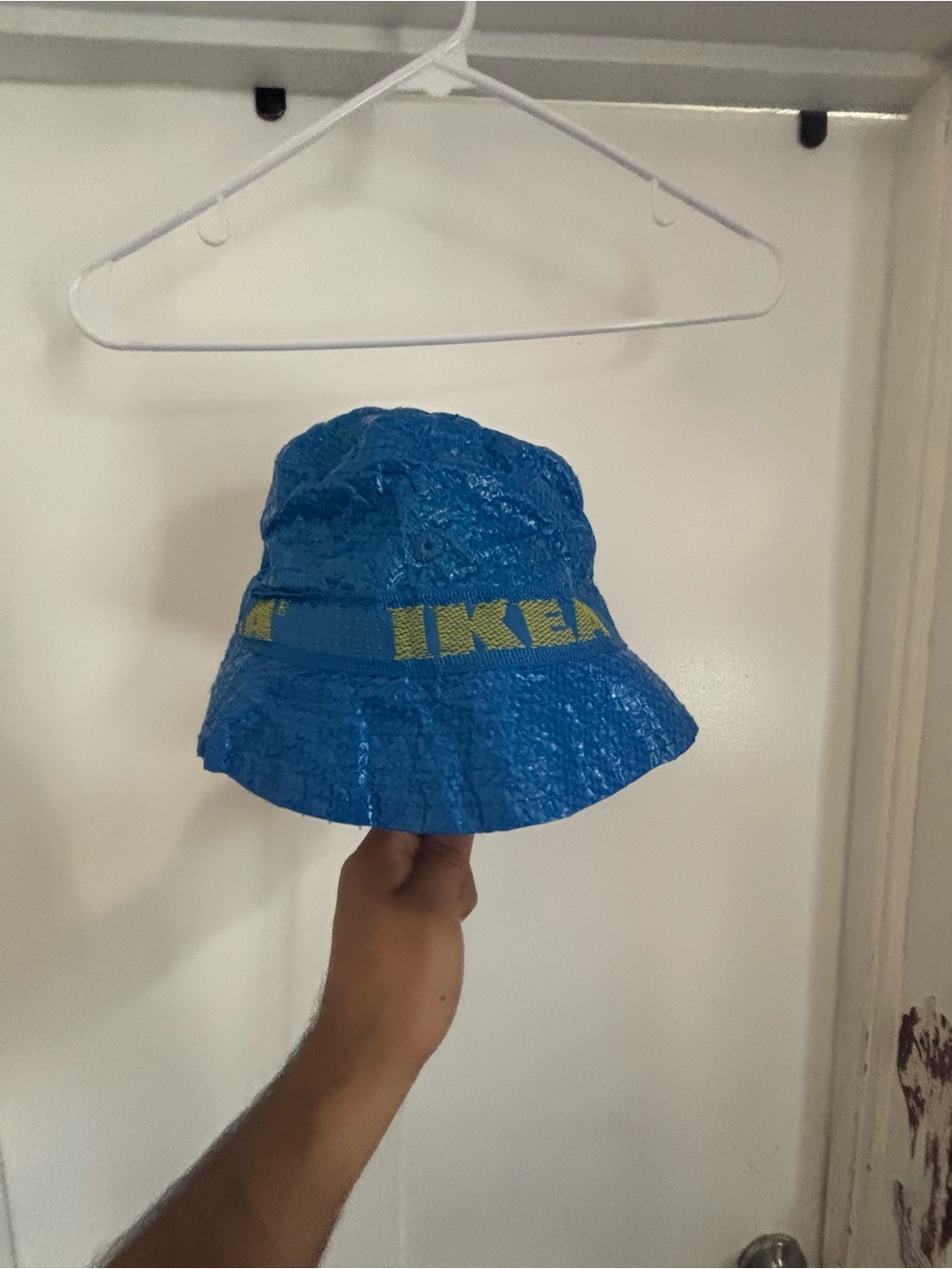 IKEA Blue Bucket Hat with Yellow Logo Band